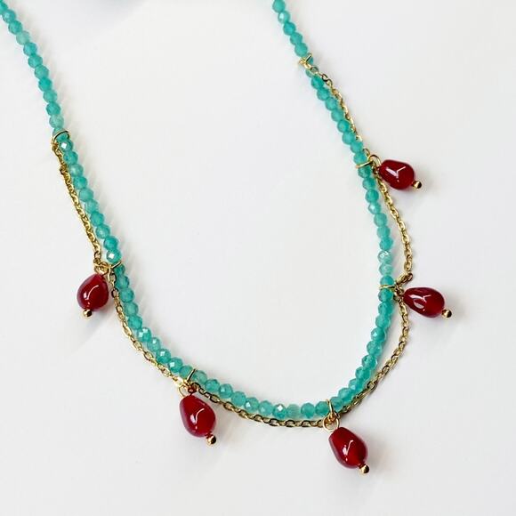 NEW Stone & Crystal Double-Strand Necklace - Picture 5 of 8